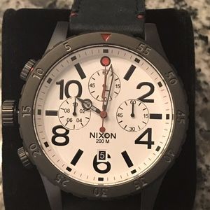 Nixon A363486 Chrono White Dial Gunmetal Bezel